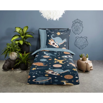 Abbildung von PURE luxury collection Kinderbettwäsche &quot;Spacedino&quot;, (2 tlg.), Trocknet schnell