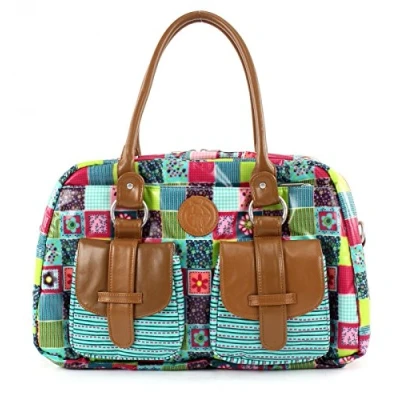 Abbildung von LÄSSIG Baby Wickeltasche Babytasche Kliniktasche Stylische Tasche Mama inkl. Wickelzubehör/Vintage Mero Bag, Flower Quilt