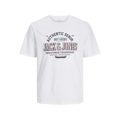 Abbildung von Jack &amp; Jones Junior Jjelogo TEE Oneck Tshirt print für Kinder, Größe: 128, White/true red