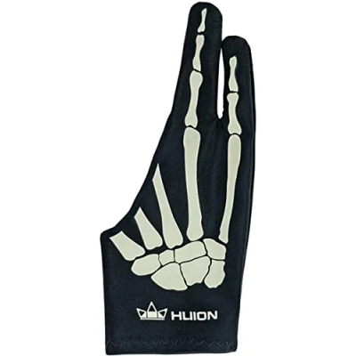 Abbildung von Huion Skeleton Handschuh für Grafik Zeichentablett, idealer Antifouling Personen, die Zeichentabletts und Leuchtkästen verwenden (1 Einheit freie Größe, gut rechte Hand)