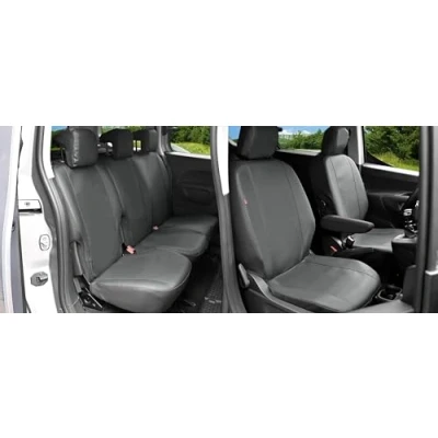 Abbildung von Z4L Kunstleder Sitzbezüge passgenau VIP Serie geeignet für Berlingo (ab 2019) Kompltes Set (5 Sitze) Auositzbezüge, Farbe Schwarz