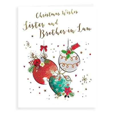 Abbildung von Piccadilly Greetings Koko Designs K91019 Weihnachtskarte für Schwester und Schwager, 20,3 x 15,2 cm