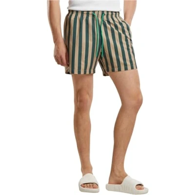 Abbildung von Urban Classics Striped Badeshorts, Herren, Größe: Medium, Bottlegreen unionbeige