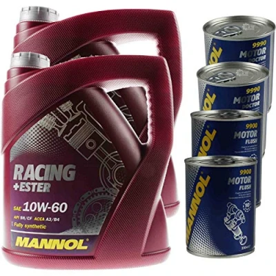 Abbildung von 8L Motoröl MANNOL Racing + Ester 10W 60 2xMotor Doctor Motor Flush