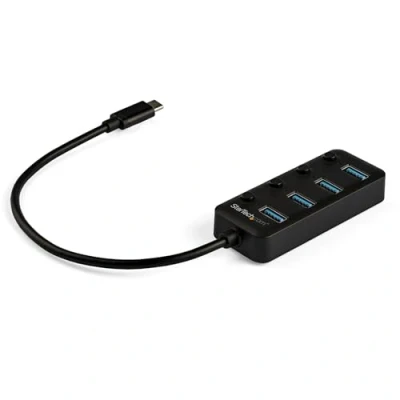 Abbildung von StarTech.com 4 Port USB C Hub 4x A mit individuellen Ein /Ausschaltern Mobiler zu 3.0 Verteiler Type Splitter