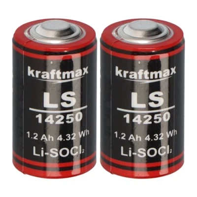 Abbildung von 2X Lithium 3,6V Batterie LS 14250 1/2 AA ER14250 Li SOCl2 LS14250 AKKUman Set (2er)