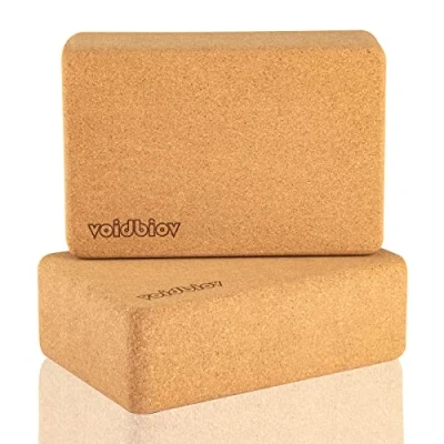 Abbildung von Yoga Block Set aus Kork 3&quot;x 9&quot; x 6&quot;,Professionelle Blöcke für Yoga, Pilates, Übungen Daheim, Griffige, Rutschfeste Oberfläche
