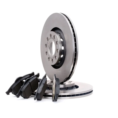 Abbildung von RIDEX 3405B0070 Bremsscheiben und beläge Vorderachse Belüftet mit Anti Quietsch Blech inkl. Verschleißwarnkontakt AUDI: A4 B5 Avant, B6/B7 Cabrio