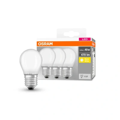 Abbildung von Osram LED Base Classic P Lampe, Sockel: E27, Warm White, 2700 K, 4 W, Ersatz für 40 W Glühbirne, Warmweiß