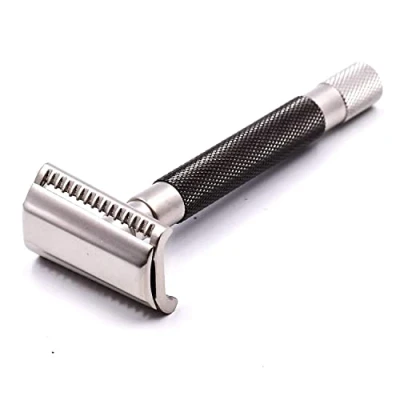 Abbildung von Parker&#039;s Semi Slant Rasierhobel und 5 Parker Premium Double Edge Rasierklingen Graphit