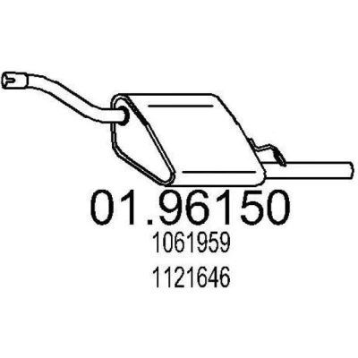 Abbildung von MTS 01.96150 Endschalldämpfer 1020 FORD: Focus Mk1 Kombi, Limousine, Kasten / Kombi