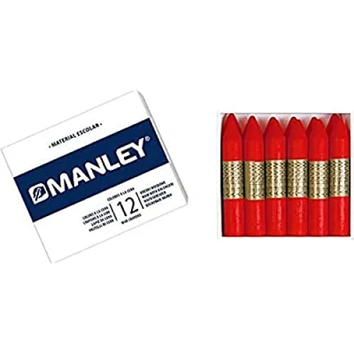 Abbildung von MANLEY MNC04522 Box 12 Wachsmalstifte, rot