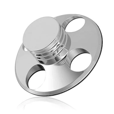 Abbildung von DollaTek LP Plattenspieler Metall Kupfer 320g Disc Stabilizer Rekordgewicht/HiFi Silber