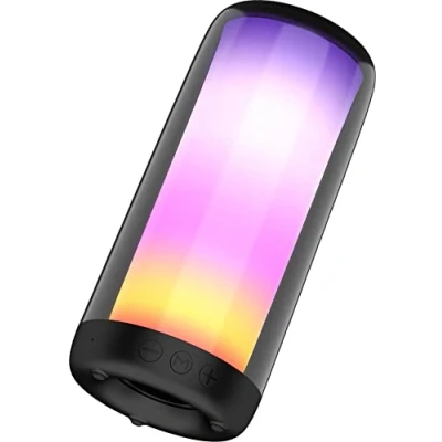 Abbildung von Majestic Orion Bluetooth Lautsprecher, wiederaufladbarer Akku, 360 LED Lichter, USB/MicroSD/AUX IN, integriertes Mikrofon für Freisprecheinrichtung, Schwarz