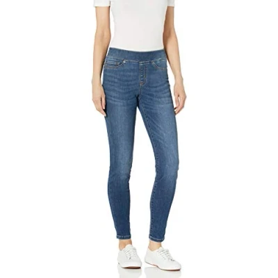 Abbildung von Amazon Essentials Damen Stretch Jeggings zum Anziehen(erhältlich in Übergröße), Mittelblau, 38
