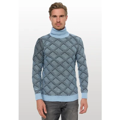 Abbildung von Rusty Neal Rollkragen Strickpullover, Herren, Größe: Medium, Hell blau