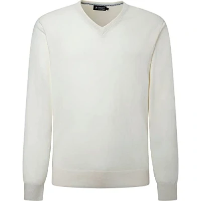 Abbildung von HACKETT LONDON Herren Cotton Cashmere V Pullover, Natur, XS