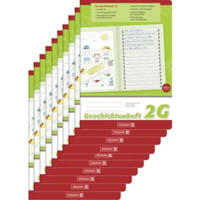 Abbildung von BRUNNEN Schulheft Geschichtenheft DIN A4 Lineatur 2G 16 Blatt