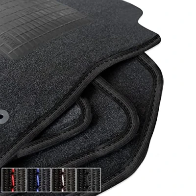 Abbildung von moto MOLTICO Premium Auto Velours Autoteppiche Schwarz Automatten passend für Skoda Octavia III, IV ab 2013 Schwarze