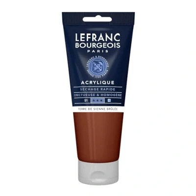 Abbildung von Lefranc Bourgeois 300351 Fine Acrylfarbe Siena Gebrannt, 200ml Tube, cremige auf Wasserbasis, schnell trocknend, lichtecht, wasserfest