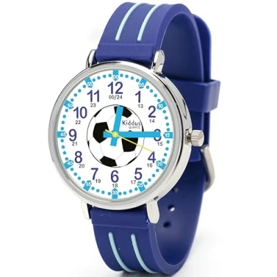 Abbildung von Kiddus TIME Teacher Classic Uhr football für Kinder, Größe: One Size,