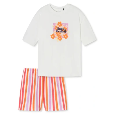 Abbildung von Schiesser Mädchen Schlafanzug Set Pyjama kurz 100% Organic Bio Baumwolle Größe 176 Pyjamaset, Off White_180956, 140