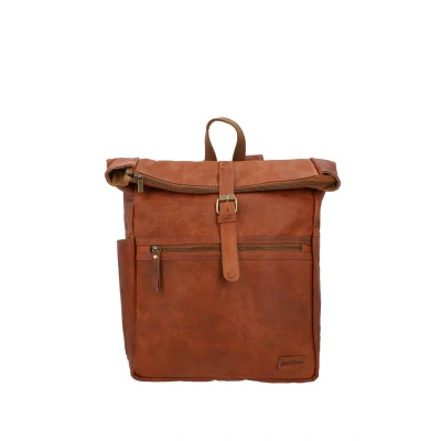 Abbildung von Gusti Leder Rucksack für Damen &amp; Herren Milo New Rolltop mit Flaschenhalter und Airtag Fach im Vintage Design
