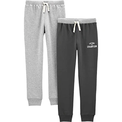 Abbildung von Simple Joys by Carter&#039;s Baby Jungen 2 Pack Athletic Knit Jogger Pants Hose, Hellgrau Meliert/Dunkelgrau, 3 6 Monate (2er Pack)