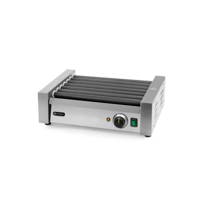 Abbildung von HENDI Rollengrill 7 Rollen á 42 cm 740 W Edelstahl 52 x 32,5 17,5 max. 150 C für Bratwurst Würstchen Gastro, Hot Dog Grill