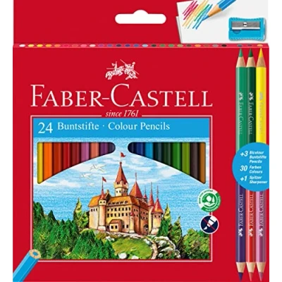 Abbildung von FABER CASTELL 110324 Buntstifte Set Classic Colour, 28 teilig, inkl. Spitzer, für Kinder und Erwachsene