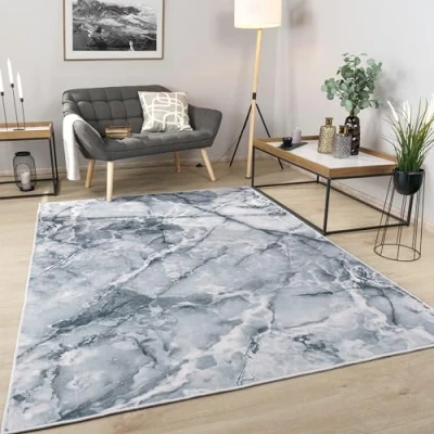 Abbildung von Paco Home Teppich &quot;Marble 247&quot;, rechteckig, Kurzflor, modernes Marmor Design, Wohnzimmer, Schlafzimmer