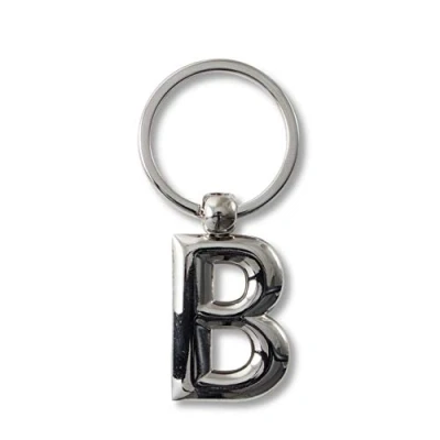 Abbildung von IF Metal Letter Keyring Personalised Alphabet Letters Silver B Schlüsselanhänger 7 Centimeters Silber (Silver)