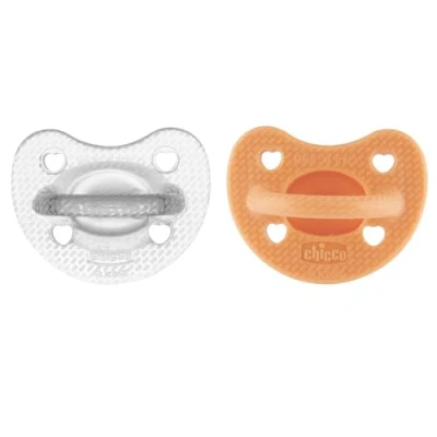 Abbildung von Chicco PhysioForma Luxe Silikon Schnuller, 6 16M, Grau Blau, 2 Stück, weich und sanft, unterstützt die physiologische Atmung fördert richtige Entwicklung des Mundes, Kinder