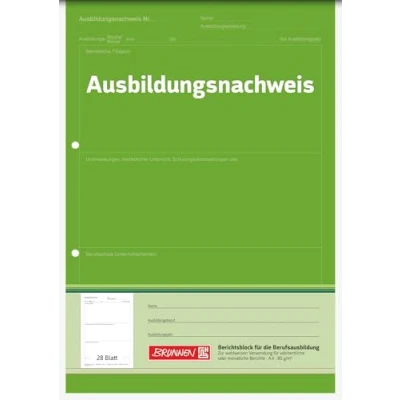 Abbildung von Brunnen 1042579 Berichtsblock Ausbildung / Ausbildungsnachweisblock (A4, 28 Blatt, gelocht, für Wochen und Monatsberichte verwendbar)