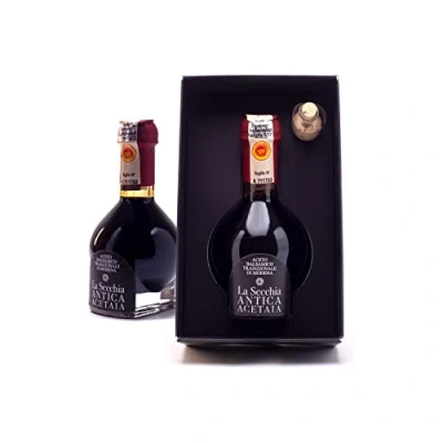 Abbildung von La Secchia &quot;Affinato&quot;, Traditioneller Balsamico Essig aus Modena DOP, Mindestens 12 Jahre Alt, Flasche zu 100 ml mit Hülle Dosierer, Geschenkbox, Handgefertigt in Italien