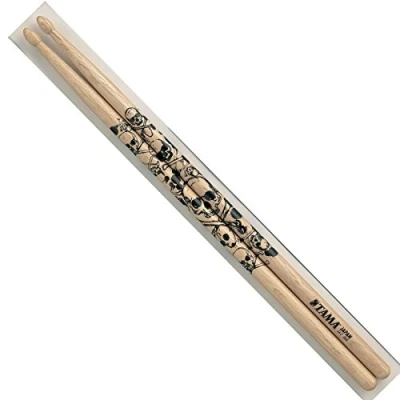 Abbildung von Tama Drumsticks (Sticks, Beater und Mallets, Holztip), 7A Sticks O7A S &quot;Skull&quot;, Natur, schwarzer Druck