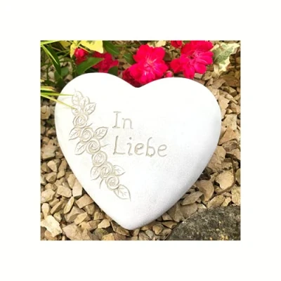 Abbildung von Radami XXL Grabherz Spruch Grabschmuck Grab Herz In Liebe ca.1300g