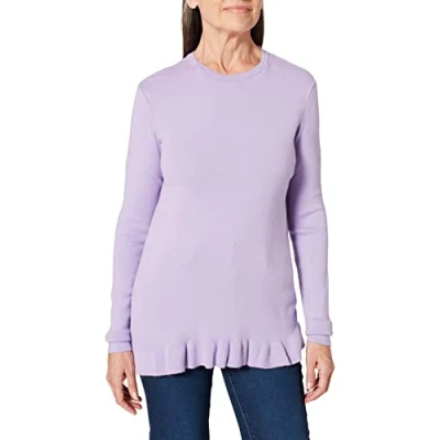 Abbildung von NA KD Damen Knitted Long Sleeve top Hemd, Hellviolett, S