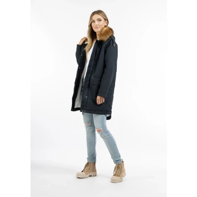 Abbildung von DREIMASTER Vintage Damen Winterparka L / Marineweiß 100% Baumwolle