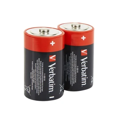Abbildung von Verbatim D Alkalibatterien, Einwegbatterie, Alkali, 1,5 V, 2 Stück(e), Mehrfarbig, 34,2 mm