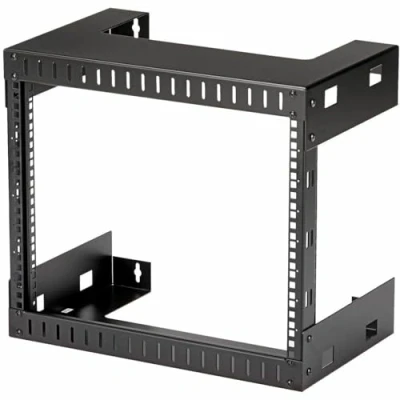 Abbildung von StarTech.com 2 Pfosten 8HE Heavy Duty Wandmontage Netzwerk Rack, 19&quot; Open Frame Server 12&quot; Tief, Daten Rack für IT / AV Patch Panel Computer Geräte (RK812WALLO)