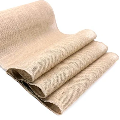 Abbildung von BIT.FLY 30cm x 10m Jute Tischläufer Rolle Juteband mit Perfekt Genähte Kanten für die Tischdekoration Hochzeit Event Partys Zusammenkünfte