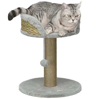 Abbildung von Kratzbaum klein, 49 cm Katzenbaum, Katzenkratzbaum mit Spielball, Jute, Kaffee