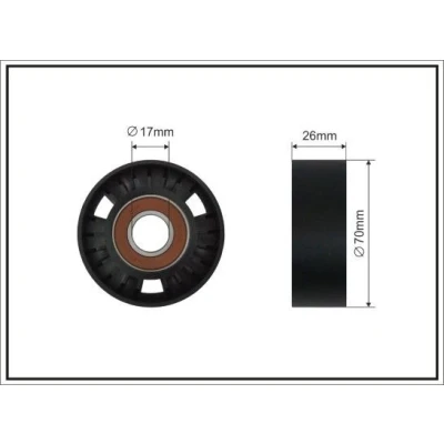 Abbildung von CAFFARO 500631 SC Spannrolle HYUNDAI: i30 I Kombi, Santa Fe 2, I, KIA: CARENS 3, Magentis II, Sportage II