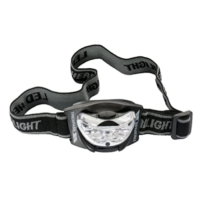 Abbildung von Trespass Guidance, Black, 3 LED (2 Weiß, 1 Rot) Stirnlampe 7cm x 4cm 4cm, Schwarz
