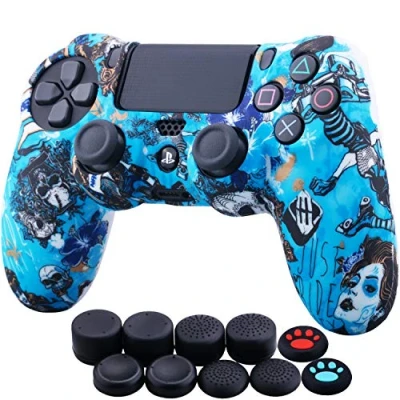 Abbildung von YoRHa Water Transfer Printing (Hexe) Silikon Hülle Skin Case für PS4/Slim/Pro Dualshock 4 Controller x 1 mit Aufsätze 10