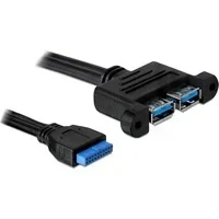 Abbildung von USB 3.2 Gen 1 Kabel, Pin Header 19 Buchse &gt; 2x A Buchse, zum Einbau