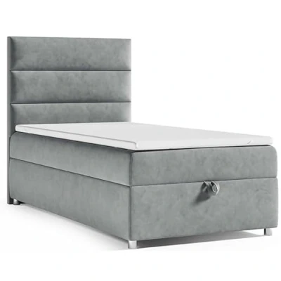 Abbildung von Best For Home Boxspringbett mit Bettkasten Trinity K4 Single Bonellfederkern inkl. Topper (Grau, 90x200)
