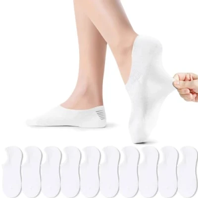 Abbildung von PAUNEW Sneaker Socken Damen Füßlinge 10 Paar Sportsocken für Footies Unsichtbare No Show 35 38 Weiß