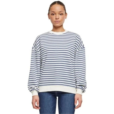 Abbildung von Urban Classics Striped Crewneck Sweatshirt, Damen, Größe: Small, Whitesand vintageblue